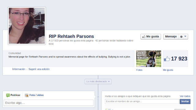 Rehtaeh Parsons Facebook Facebook se disculpa por publicar la imagen de una chica suicida