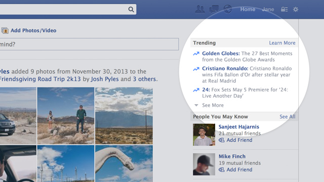 Facebook trending topics Los trending topics llegan a Facebok