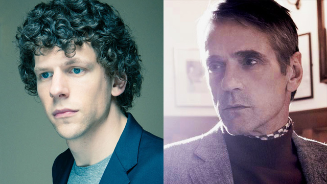 Jesse Eisenberg y Jeremy Irons Jesse Eisenberg y Jeremy Irons serán Lex Luthor y Alfred en Batman vs Superman