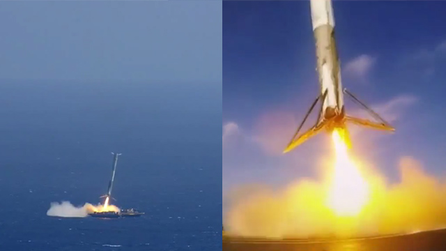 Falcon 9 El intento de aterrizaje del cohete Falcon 9 visto en primera persona
