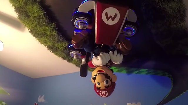 MarioKart 8 Un papá transformó el cuarto de su hijo en una pista de Mario Kart 8