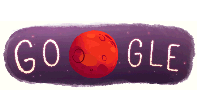 Marte doodle Google festeja el descubrimiento de agua líquida en Marte