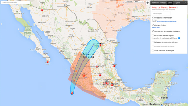Huracan Patricia Google1 Google lanza dos herramientas de ayuda para el huracán Patricia