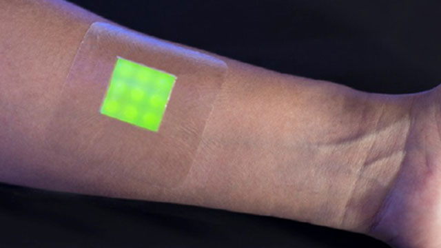 Vendaje heridas Esta venda puede volverse flourescente para avisar que una herida se ha infectado
