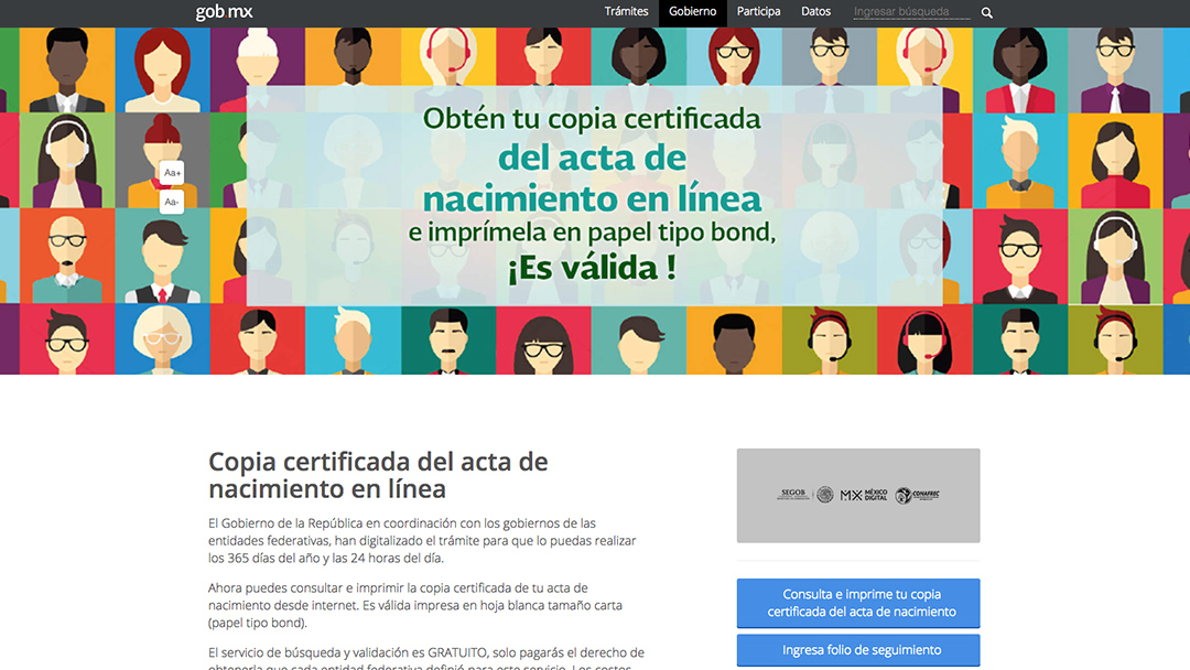 Ya puedes sacar tu acta de nacimiento en internet