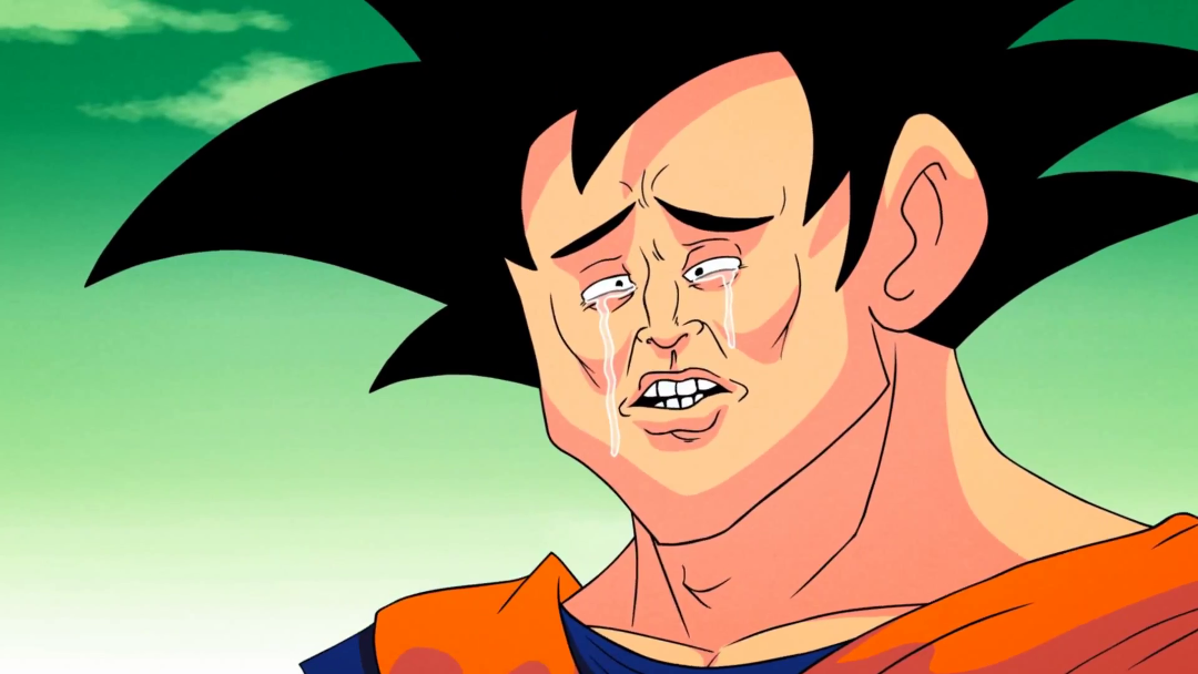 Goku llorando