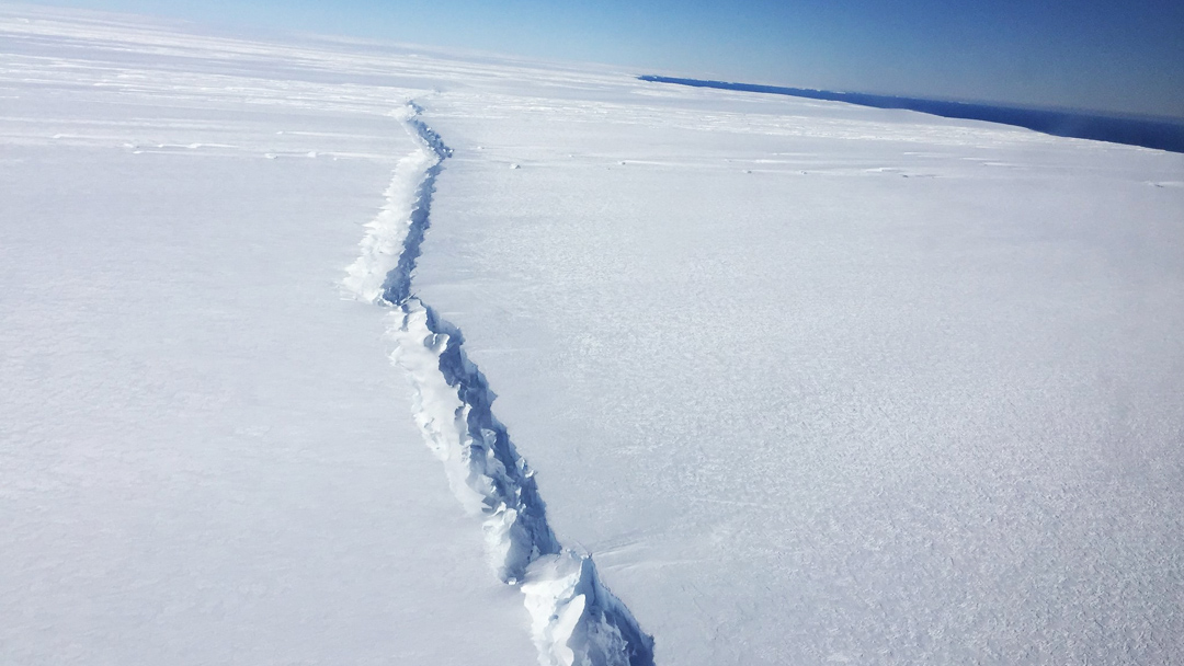 Grieta ubicada en el glaciar Pine Island