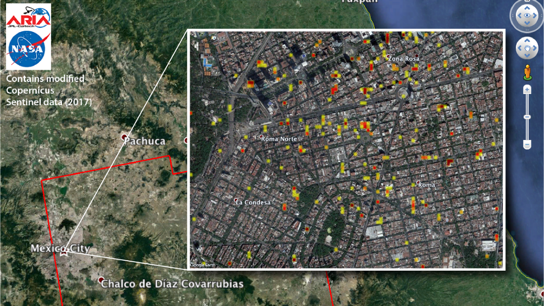 mapa nasa sismo 19 de septiembre La NASA publica imágenes satelitales de las afectaciones que dejó el sismo en México