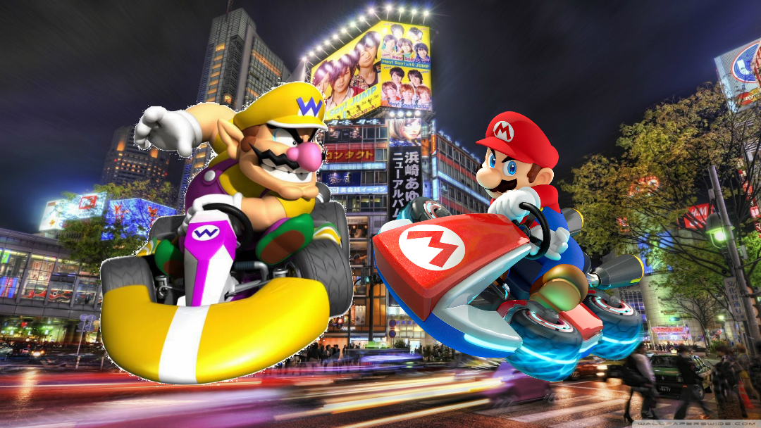 mario kart en tokio Un hombre vestido de Wario choca su Go Kart en Tokio