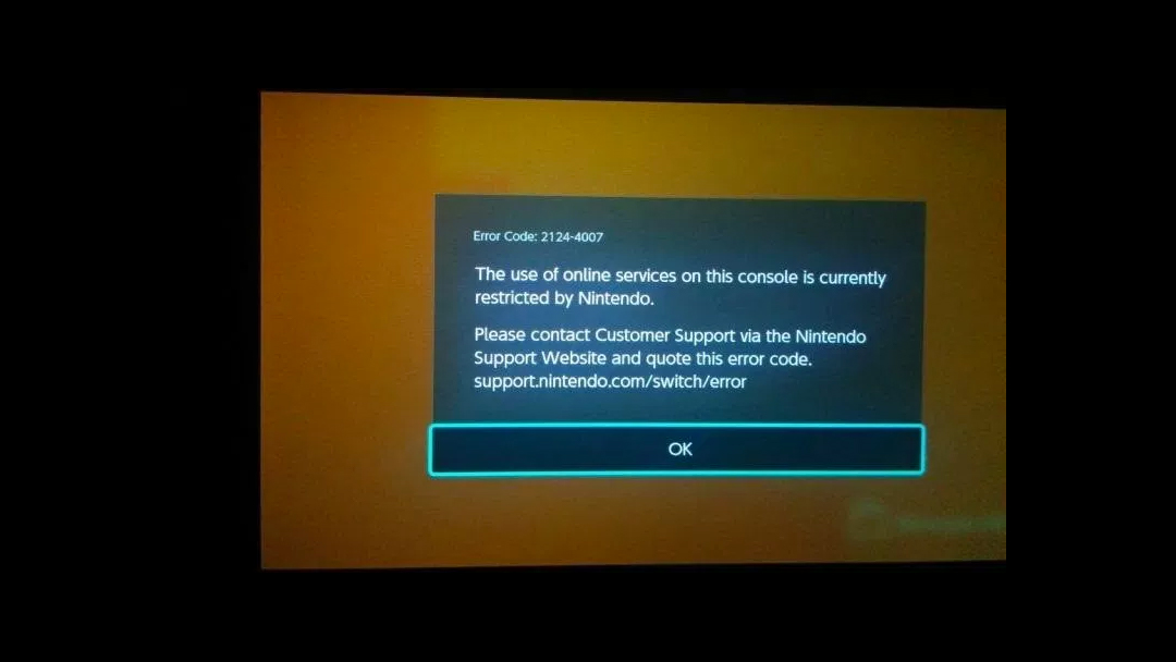 Una foto de una Nintendo Switch hackeada