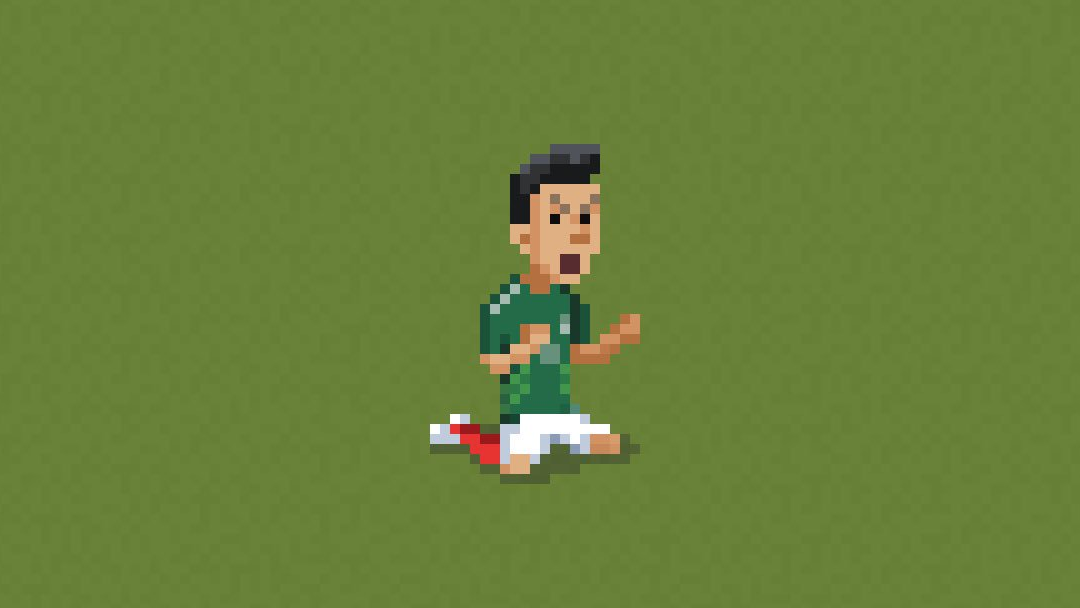 una versión en pixel art del Chucky Lozano