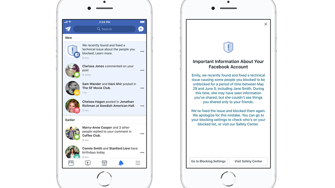un iPhone con dos capturas de pantalla de Facebook