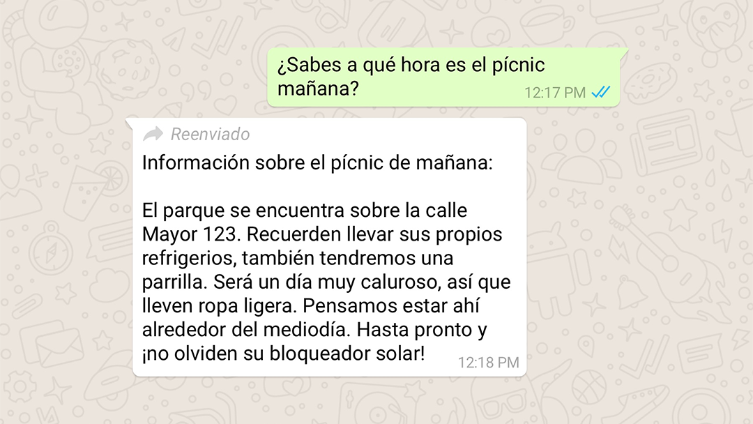 WhatsApp ahora te avisará cuando recibas mensajes reenviados 16 Una captura de pantalla oficial de WhatsApp