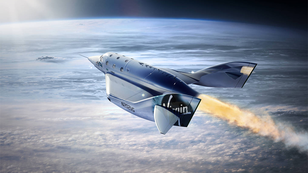 Una nave de la compañía espacial Virgin Galactic