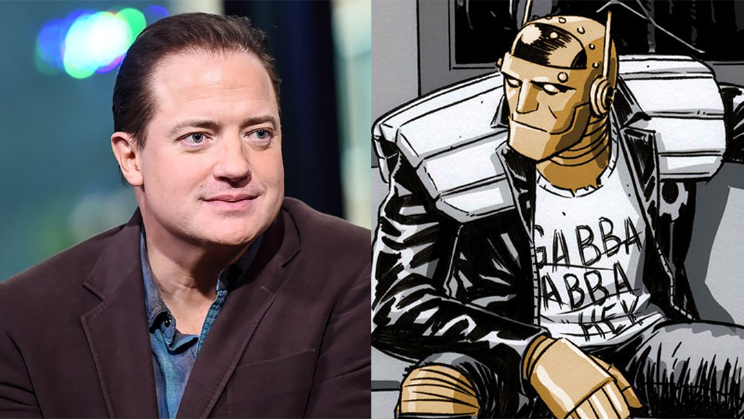 Brendan Fraser al lado de Robotman