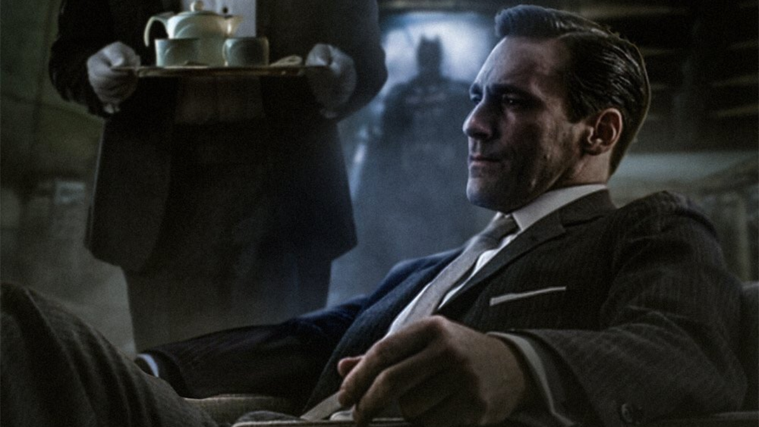 Jon Hamm como el multi millonario Bruce Wayne, alias Batman