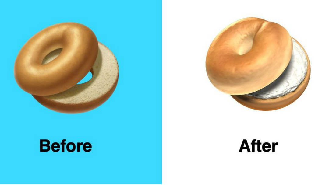 bagel emoji Apple arregla su emoji del bagel y le agrega queso crema