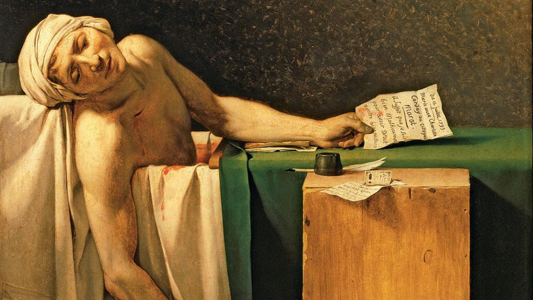 La muerte de Marat, de Jacques Louis David.