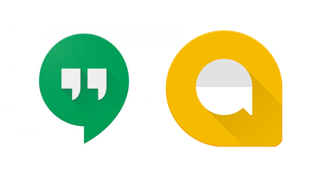 Los dos logos de Google Hangouts y Allo