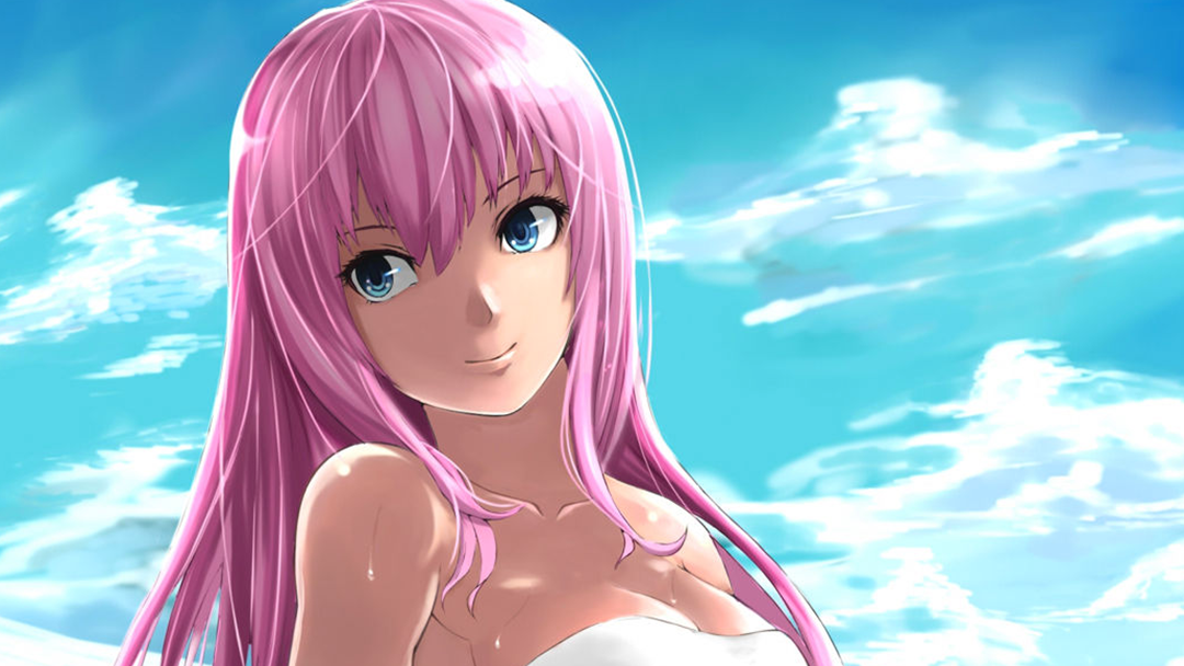 Un dibujo de Vocaloid Megurine con un personaje de anime