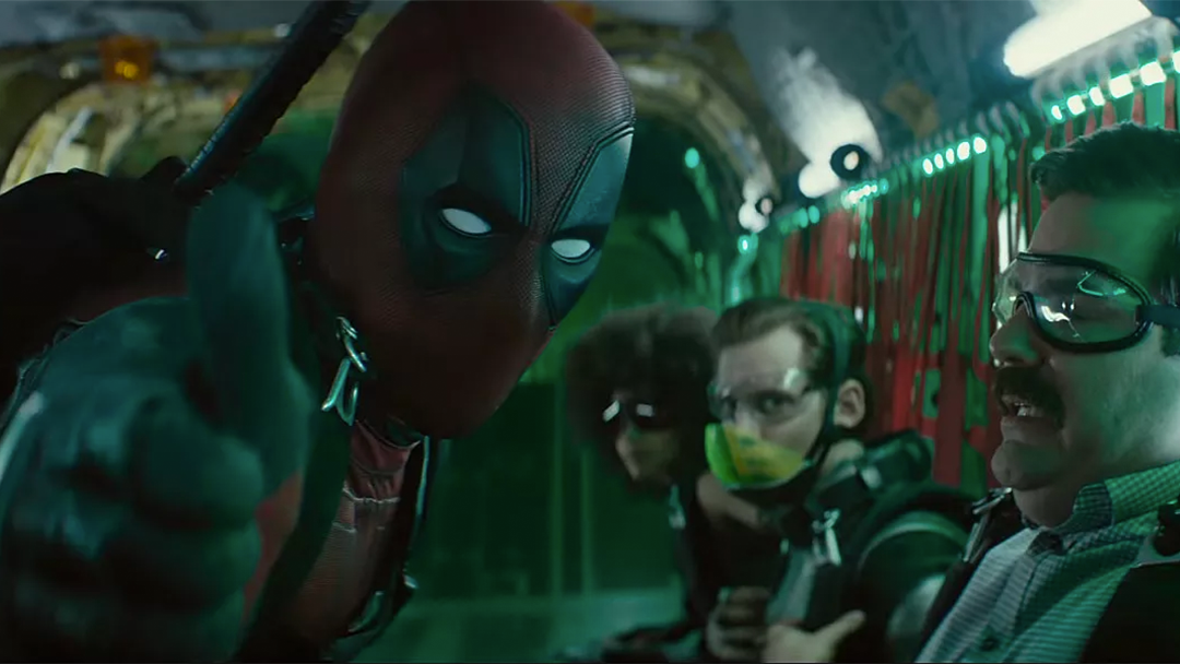 Deadpool con la x Force en una escena de Deadpool 2