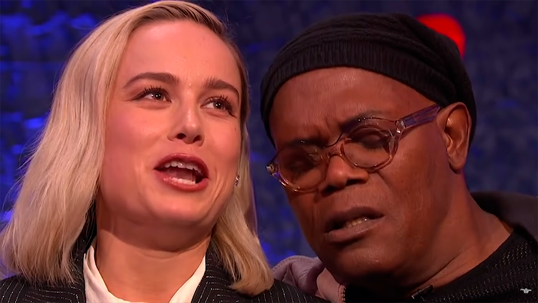 Brie Larson y Samuel L. Jackson imitan a Lady Gaga y Bradley Cooper cantando Shallow 20 Brie Larson y Samuel L. Jackson cantando Shallow