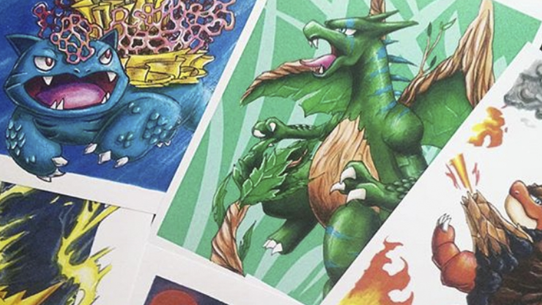 Pokémon, Fan Art, Charizard, Eeve