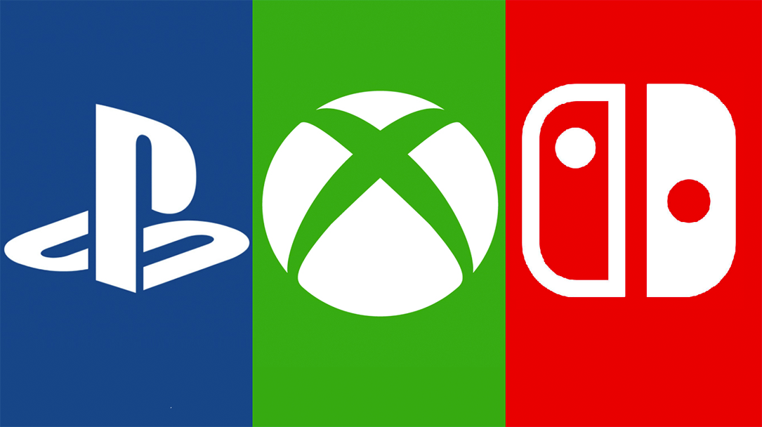 Los logos de PlayStation, Xbox y Nintendo Switch