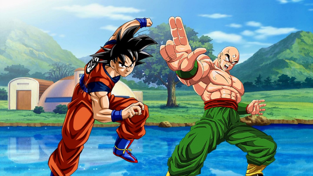 Goku y Ten Shin Han Dragon Ball