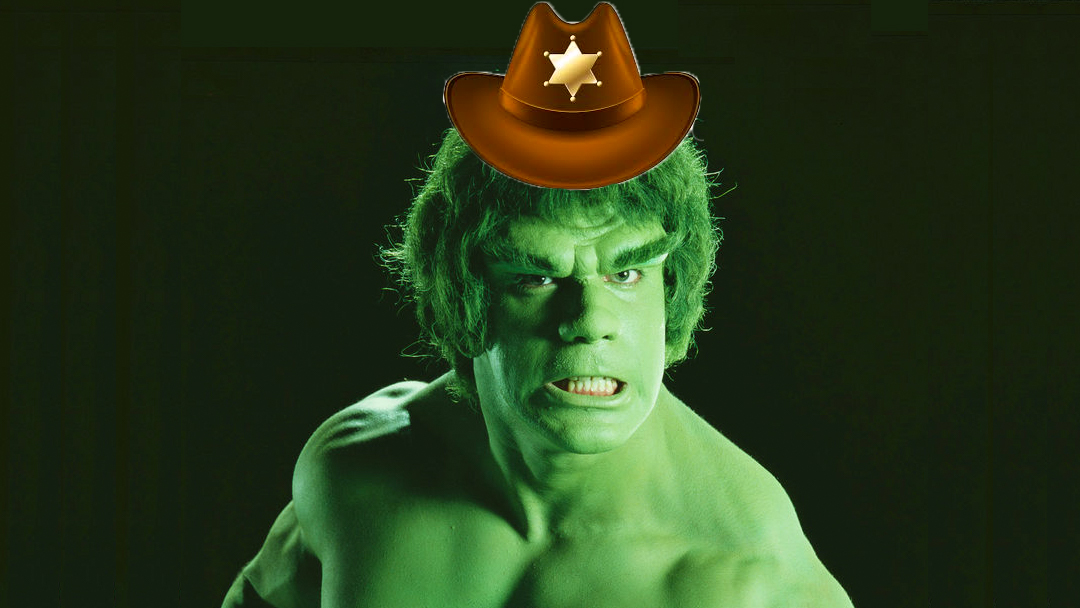 El increíble Hulk con sombrero de Sheriff