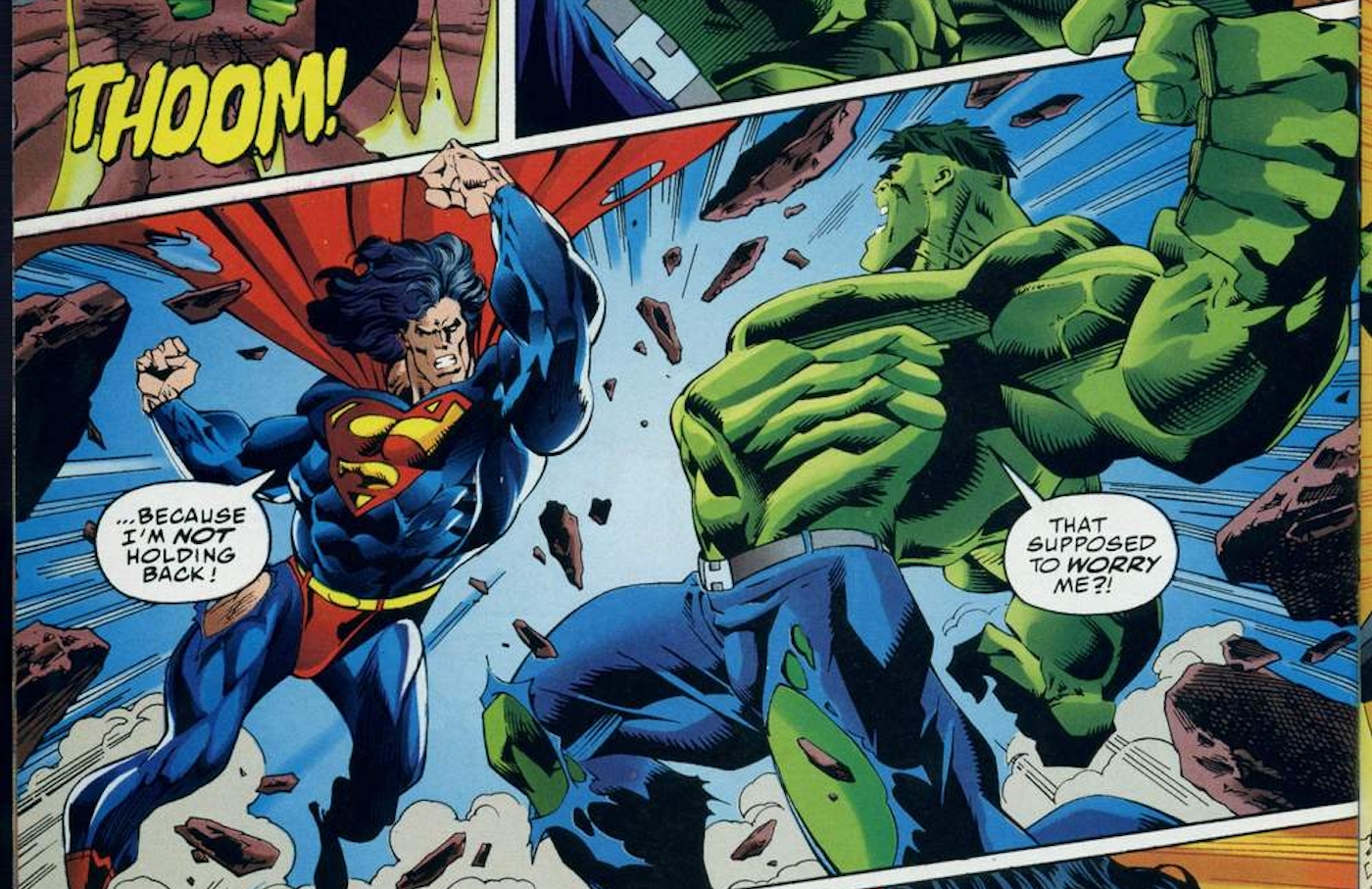 Hulk contra Superman en DC vs Marvel