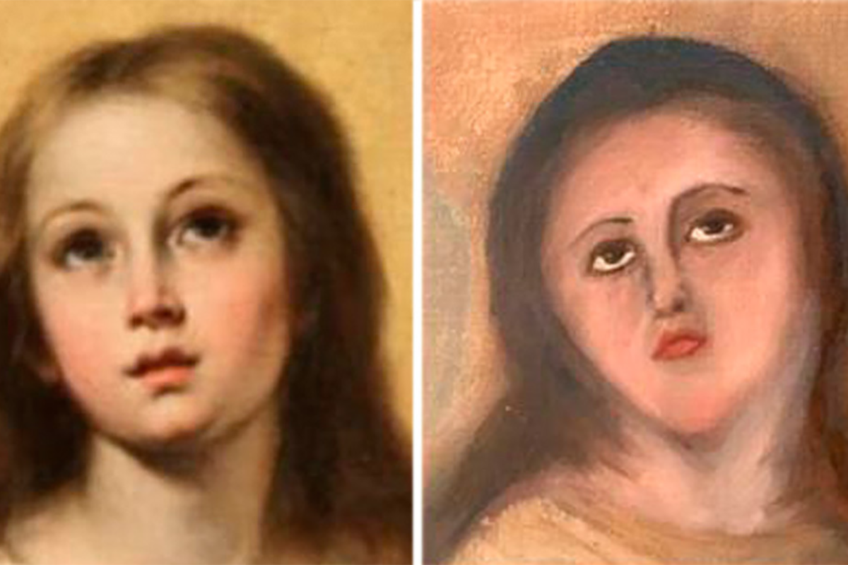 Inmaculadas de Esteban Murillo danada Restauran virgen y queda peor que el Ecce Homo