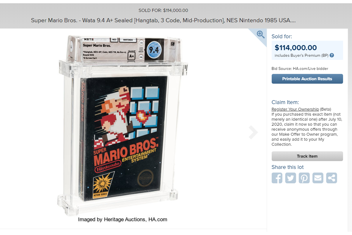 Super Mario Bros mas caro de la historia