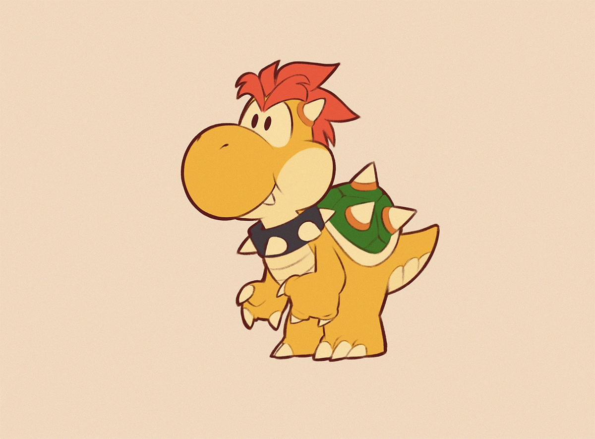 Dibujo de Yoshi mezclado con Bowser