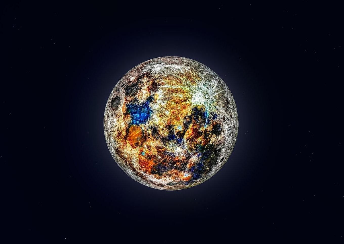 Foto Colores reales de la Luna