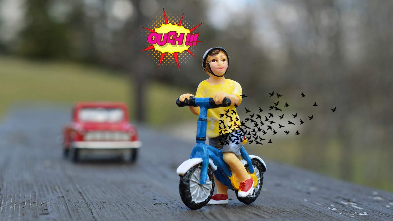 Accidente en Bici Pene lesión