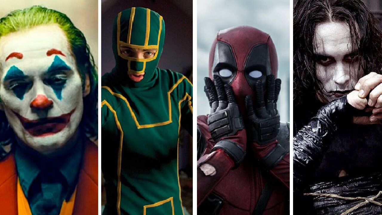 Las mejores películas de superhéroes con Clasificación R 26 joker kick-ass deadpool the crow