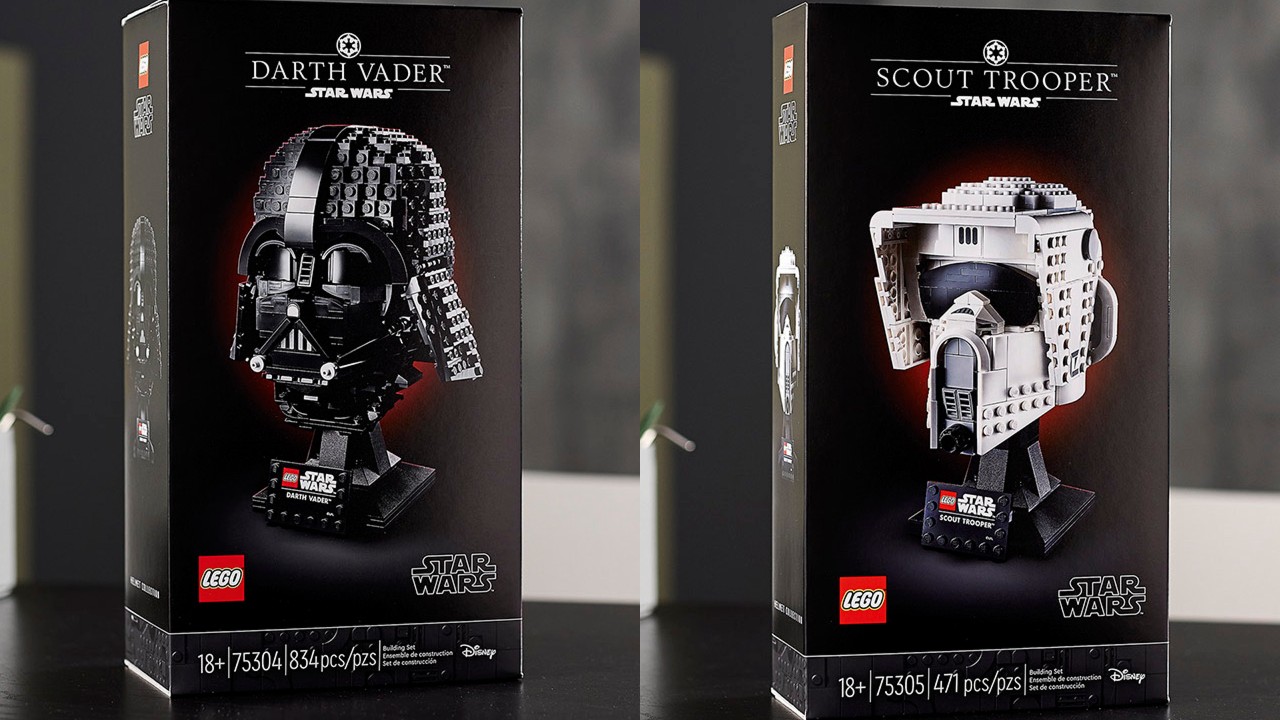 LEGO Star Wars sets cascos Darh Vader Scout Trooper