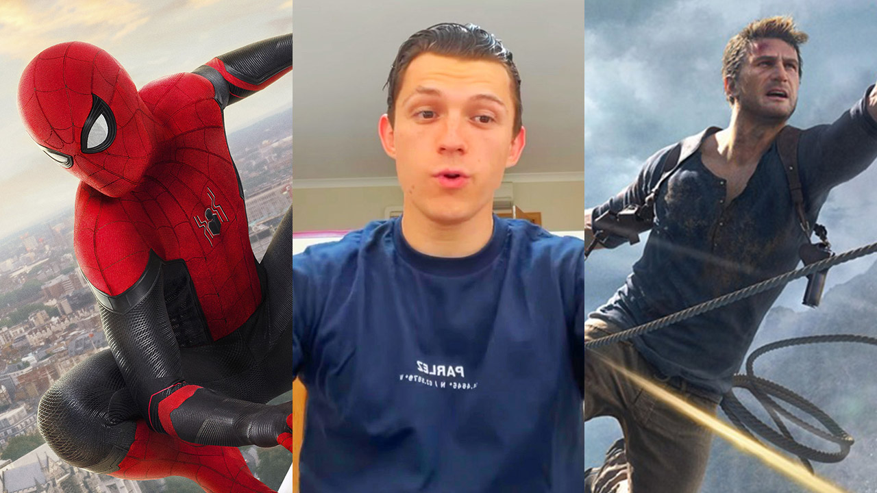 tom holland spiderman uncharted trailer