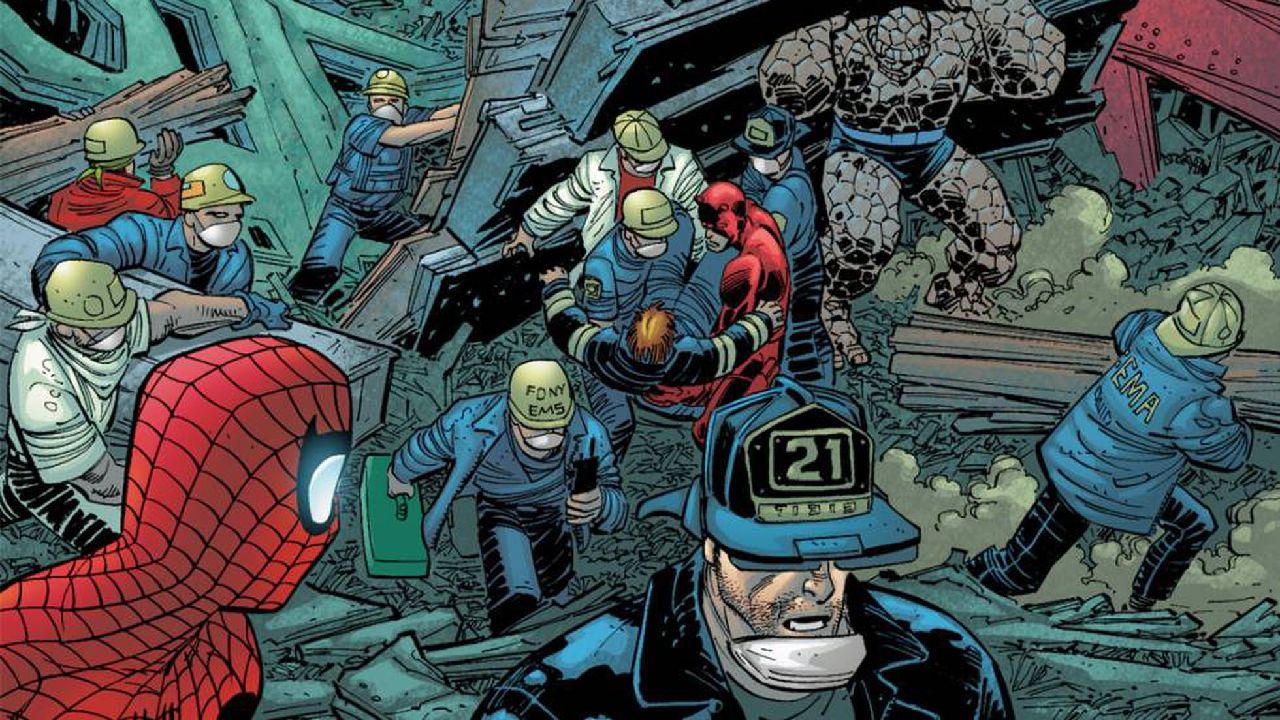 De esta manera Marvel Comics homenajeó a los héroes caídos tras el atentando del 11 de septiembre 23 personajes de marvel spider-man