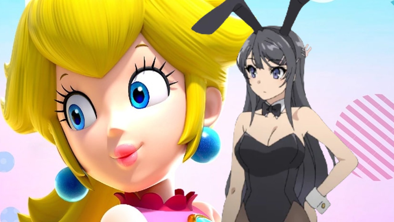 La princesa peach de mario cosplay conejita