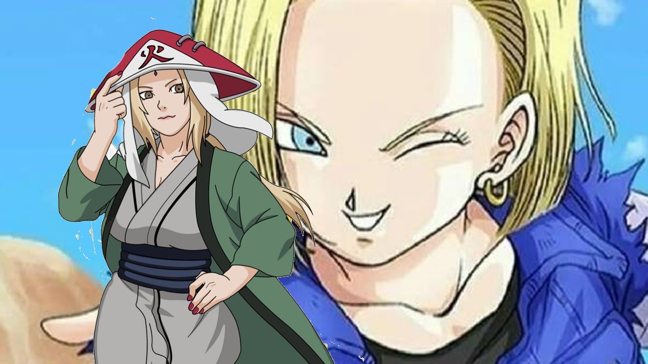 Fanart imagina a No. 18 haciendo cosplay de Tsunade