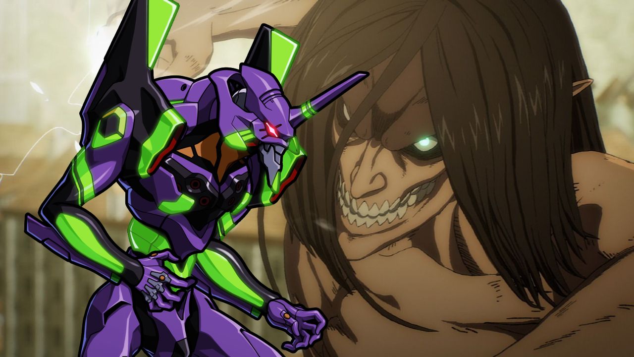 attack on titan evangelion fanart anime