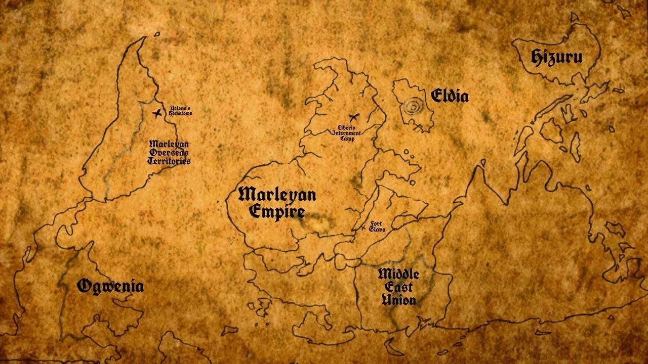 attack on titan paises naciones historia