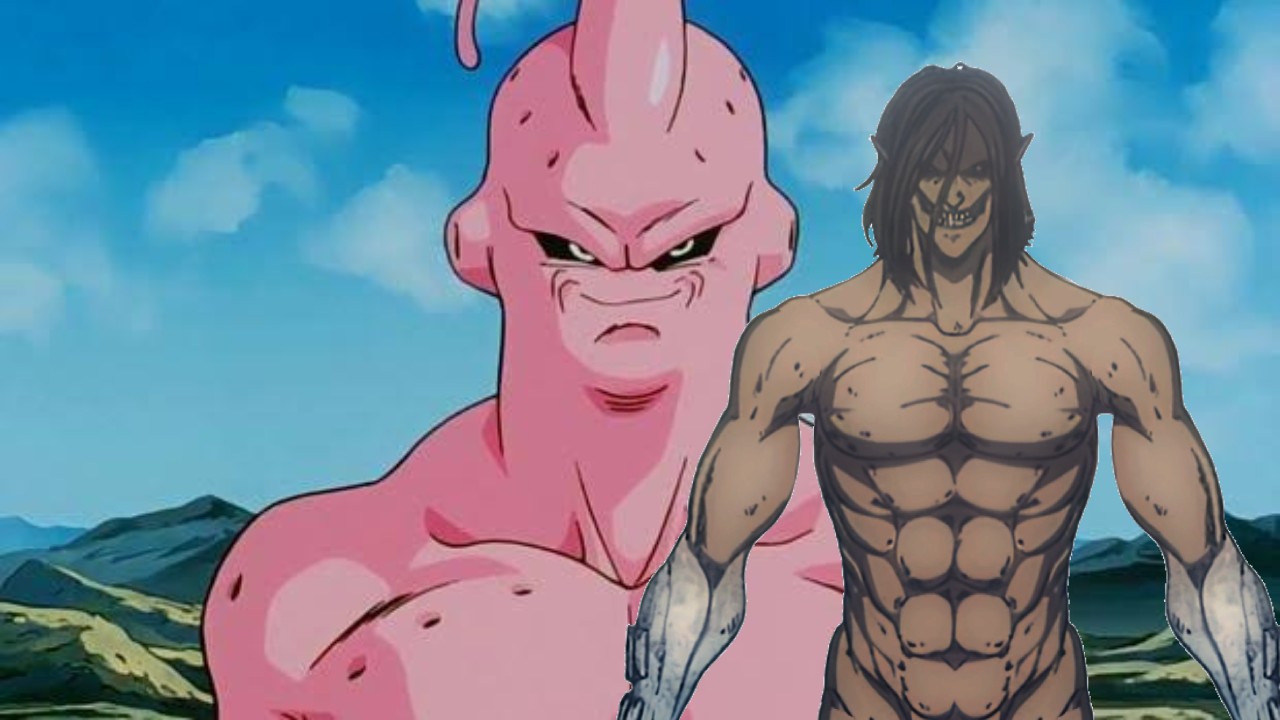 Dragon Ball: Fanart fusiona a Buu con Eren Jaeger como el nuevo Titán de Ataque 18 dragon ball poder eren fanart