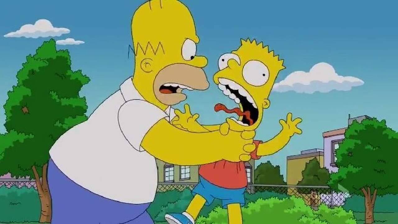 homero ya no estrangula a bart simpson