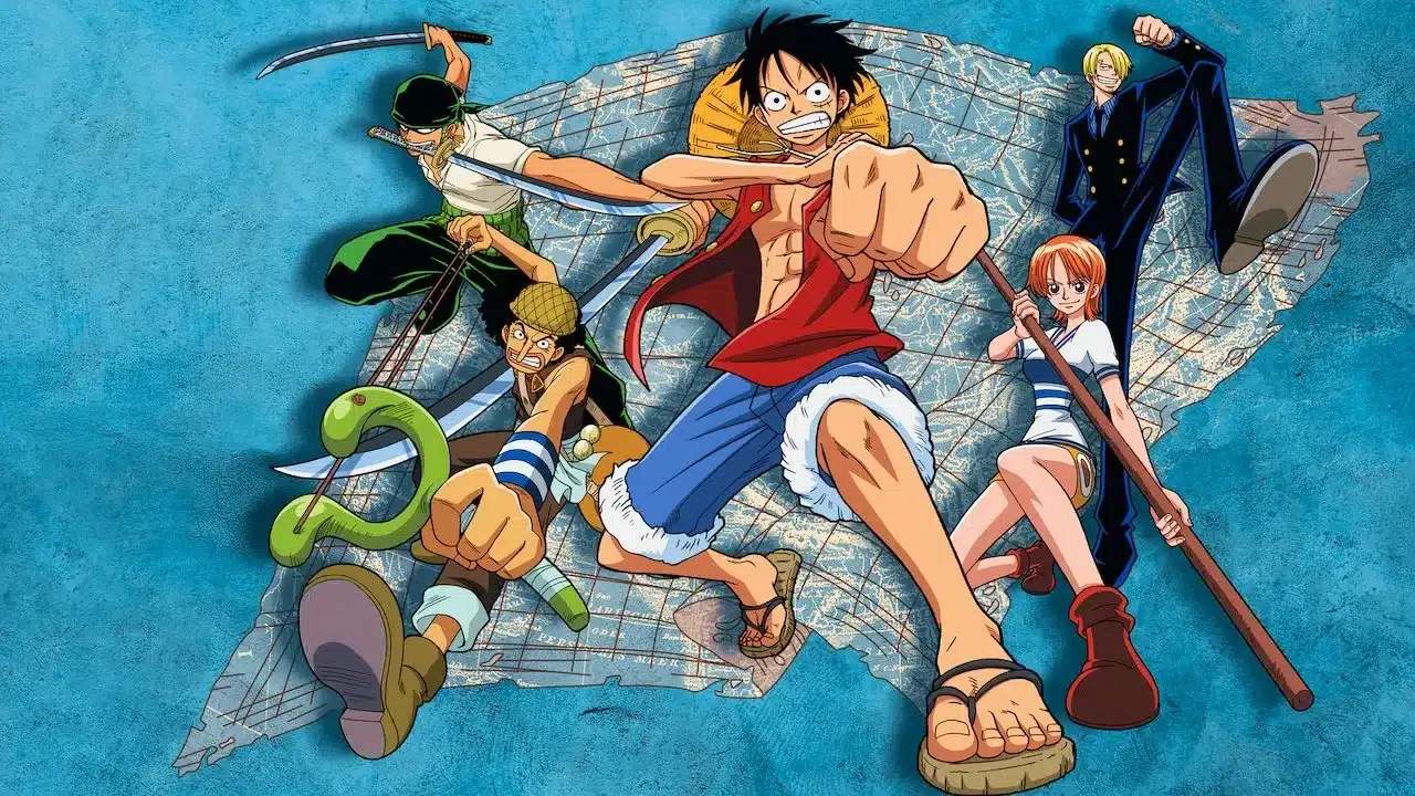 Boceto de Luffy de One Piece con arma para combates